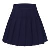 Womens Stretchy Pleated Mini Skirt Comfort High Waist Cheerleader School Uniform Skirt