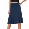 A-Line Midi Skirts for Women- High Waist Knee Length Casual Flared Flowy Skirt Made in USA