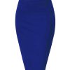Womens Pencil Skirt Premium Nylon Ponte Stretch Office Made in The USA Below Knee