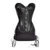 CSCDD Steampunk Corset Sexy Womens Corset Dress Gothic Body Shaper Mini Skirt Dress Strapless Black Leather