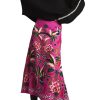 Womens Skirt Midi Skirt Tropical Plant Print Pink Zipper A-Line Long Skirts Spring Summer Skirt Floral