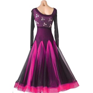Diamond-Studded Large Swing Skirt New Modern Dance Dress Performance Competition Clothing National Standard Dance