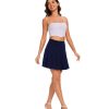 Womens Stretchy Pleated Mini Skirt Comfort High Waist Cheerleader School Uniform Skirt