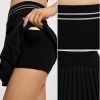 Womens Tennis Skirts with Pocket High Waisted Black Athletic Pleated Skort fir Golf Sport Workout Pickleball