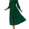 Casual Women's 2025 Spring Dresses Elegant Wedding Guest Dress Long Sleeve Floral Midi Dress Flowy Bohemian Long Dress
