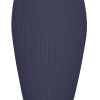 Women's High Waist Stretch Ribbed Knit Pencil Skirt Midi Length with Side Slit Office Work Bodycon Style