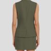 Womens Two Piece Blazer Outfits Skirt Set Button Down Vest Short Skort Crew Neck Summer Business Casual Suit