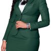 Women's Fashion 2 Piece Professional Suit Business Outfits Casual Long Sleeve Blazer and Pencil Skirt Set