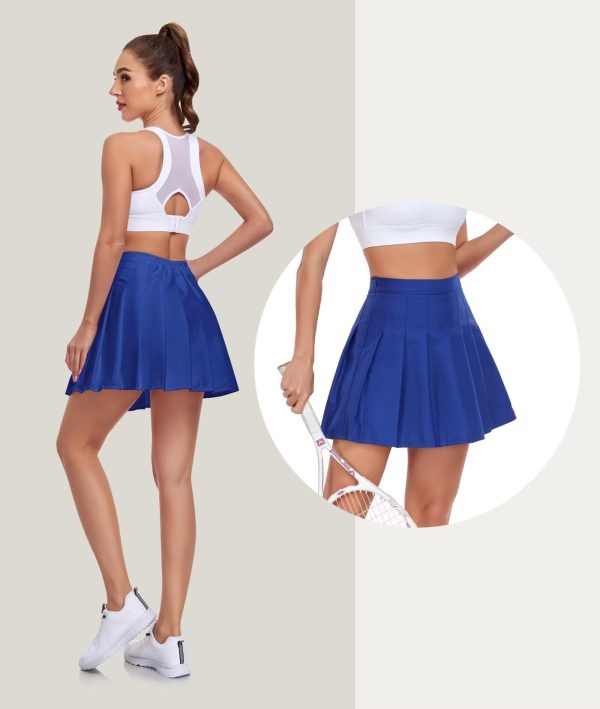 Womens Girls Pleated Tennis Skirts High Waisted A-line Skirt School Uniform Athletic Golf Skorts with Shorts,2T-4XL
