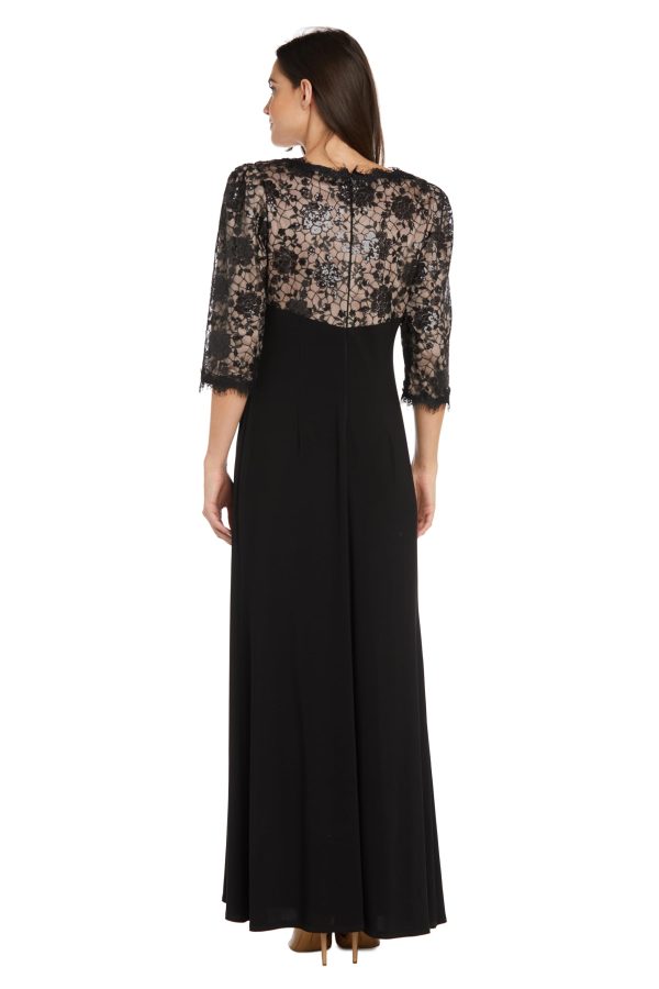 Womens Lace Sequin Evening Dress
