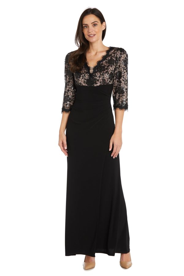 Womens Lace Sequin Evening Dress