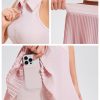 Pleated Tennis Skirt Set for Women Two Piece Workout Golf Outfits Pickleball Athletic Skort with Pockets