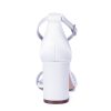 Bridal Shoe 8CM Block Heel Wedding Shoes Ankle Strap Satin Sandal Open Toe Women's Adjustable Dress Shoes for Bridesmaids