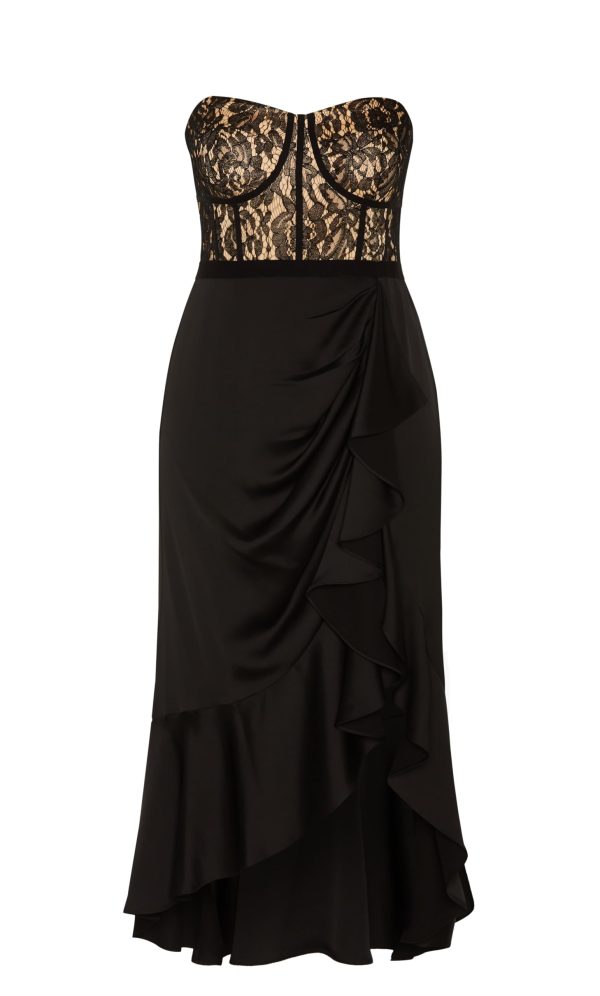 Women's Plus Size Lace Ruffle Dress