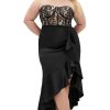 Women's Plus Size Lace Ruffle Dress