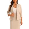 2 Piece Suit Skirt Set for Women's Notched Collar Casual Business Skirt Suit Set and Blazer Pencil Skirts