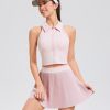 Pleated Tennis Skirt Set for Women Two Piece Workout Golf Outfits Pickleball Athletic Skort with Pockets