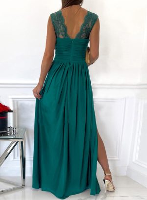 Womens 2025 Formal Dresses Wrap V-Neck Ruched Sexy Bridesmaid Wedding Guest Maxi Dresses