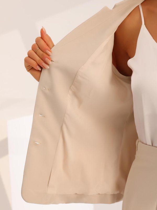 2 Piece Suit Skirt Set for Women's Notched Collar Casual Business Skirt Suit Set and Blazer Pencil Skirts