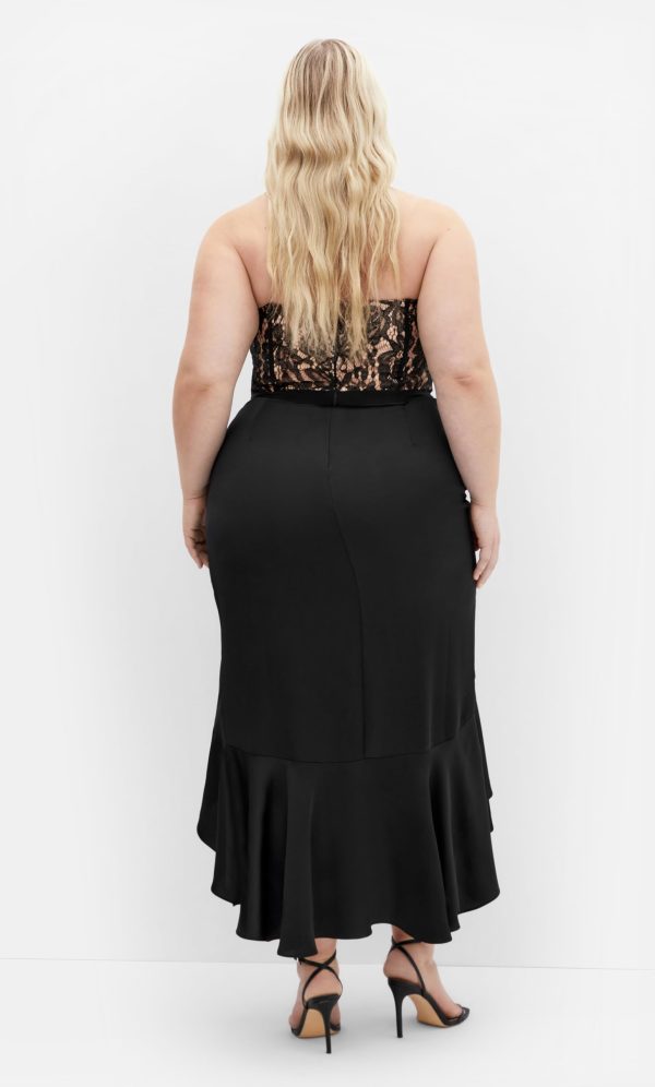 Women's Plus Size Lace Ruffle Dress