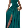 Womens 2025 Formal Dresses Wrap V-Neck Ruched Sexy Bridesmaid Wedding Guest Maxi Dresses