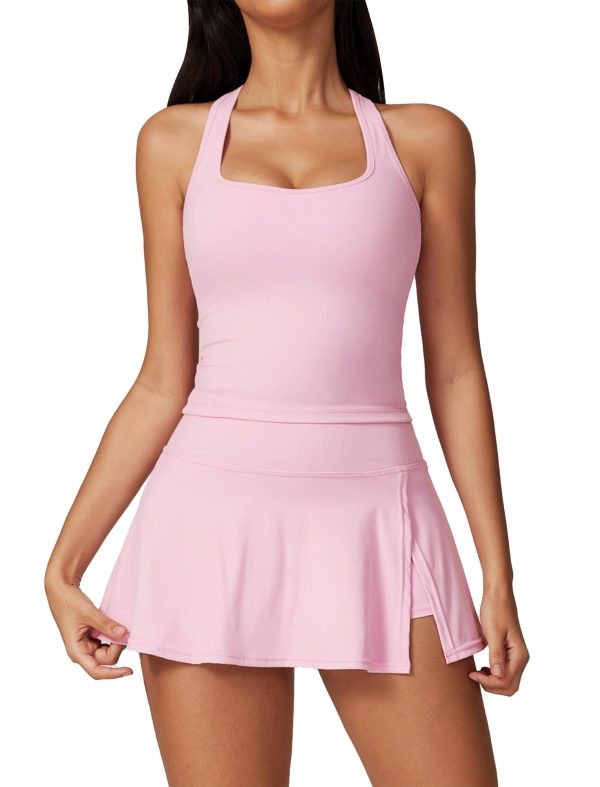 Womens 2 Piece Tennis Skirt Workout Skorts Athletic Set Yoga Golf Outfits for Women Two Piece Tennis Skirt Sets