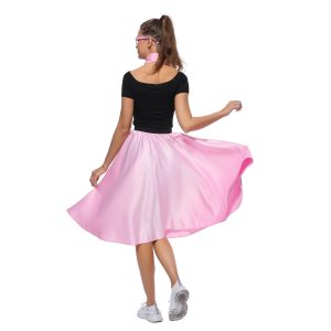 Women Sock Hop Costume, Adult 1950s Poodle Dress Costume, 50's Poodle Skirt with Glasses, Scarf and Socks