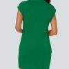 Womens Two Piece Skirt Sets Tennis Outfits Casual Cap Sleeve Lapel Shirt Summer Athletic Sport Short Skort Set