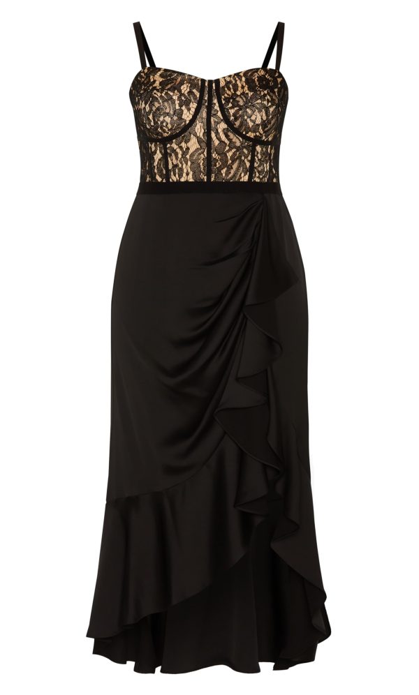 Women's Plus Size Lace Ruffle Dress
