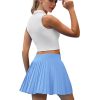 Womens Pleated Tennis Skirts with Pocket Shorts High Waisted Skorts Lightweight Golf Skirt Flowy Athletic Skort