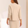 2 Piece Suit Skirt Set for Women's Notched Collar Casual Business Skirt Suit Set and Blazer Pencil Skirts