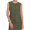 Womens Two Piece Blazer Outfits Skirt Set Button Down Vest Short Skort Crew Neck Summer Business Casual Suit