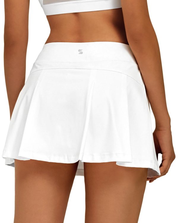 Women Tennis Skirt Golf Skorts Athletic High Waisted with Pockets Inner Shorts Sport Workout Pleated Pickleball