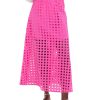 2025 Summer Casual Long Skirt for Women Cotton Eyelet Beach Maxi Skirt with Underneath
