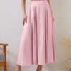 Womens Satin High Waist Elastic Midi Skirt Satin Maxi Skirt Silk Elegant Long Trendy A-Line Midi Skirts