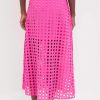 2025 Summer Casual Long Skirt for Women Cotton Eyelet Beach Maxi Skirt with Underneath