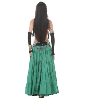 Woman Belly Dance Full Circle Maxi Trible Skirts Linen Bohe Dress