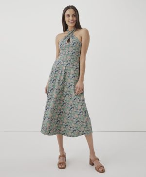 Organic Cotton Women's Fit & Flare Halter Dress