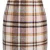 2025 Plaid Pencil Skirts for Women High Waisted Casual Stretch Bodycon Mini Skirt