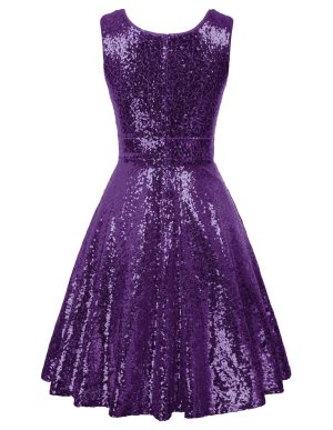 Women's Sequin Dresses Sleeveless V-Neck Sparkly Glitter Evening Party Dress