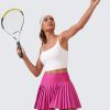 Women's High Waisted Pleated Tennis Skirts with Pockets Tummy Control Casual Liner A Line Workout Golf Skorts