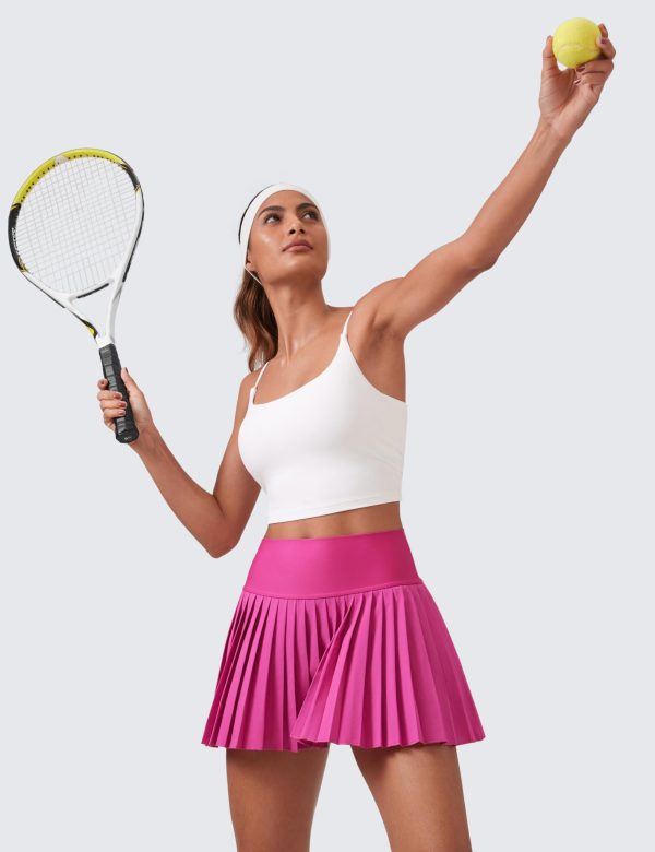 Women's High Waisted Pleated Tennis Skirts with Pockets Tummy Control Casual Liner A Line Workout Golf Skorts