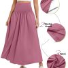 3 Pack Maxi Long Skirts for Women, Ankle Length High Waisted Pleated Flowy A Line Summer Casual Skirts with Pockets