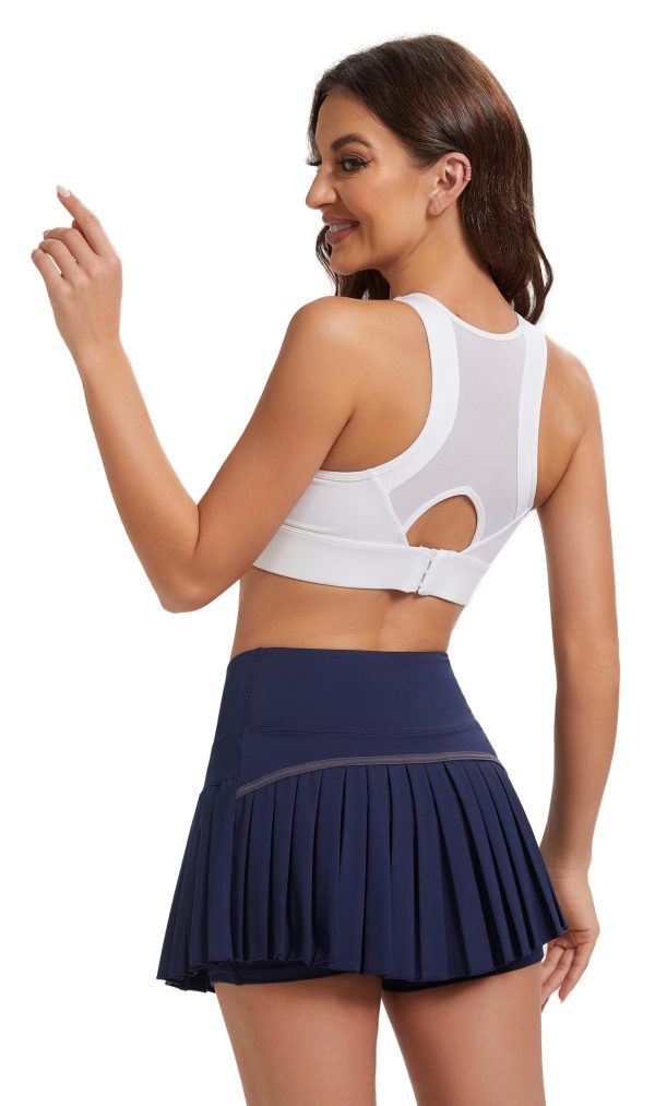 Women Tennis Skirt with Pocket Pleated Golf Skort Active Workout Running Athletic Shorts