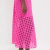 2025 Summer Casual Long Skirt for Women Cotton Eyelet Beach Maxi Skirt with Underneath