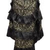 Women's Gold/Black Brocade Adjustable High Low Bustle Skirt