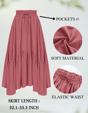 Maxi Skirts for Women High Waist Renaissance Skirt Long Skirt with Pockets