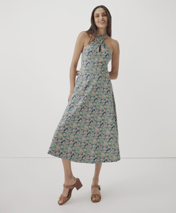Organic Cotton Women's Fit & Flare Halter Dress