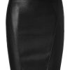 Koza Leathers Women's Leather Skirt Genuine Lambskin Real Leather Knee Length Skirt KS001