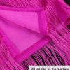 Women's High Waist Fringe Tiered Bodycon Pencil Midi Skirt